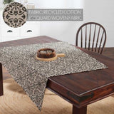 Medallion Black Tan Jacquard Table Toppers