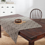 Medallion Black Tan Jacquard Table Toppers