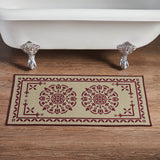 Medallion Burgundy Tan Jacquard Bath Mats