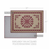 Medallion Burgundy Tan Jacquard Bath Mats