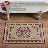 Medallion Burgundy Tan Jacquard Bath Mats