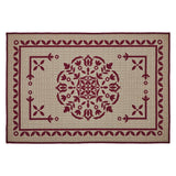 Medallion Burgundy Tan Jacquard Bath Mats