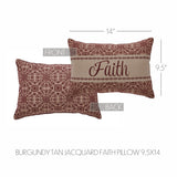Medallion Burgundy Tan Jacquard Faith Pillow