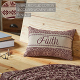 Medallion Burgundy Tan Jacquard Faith Pillow