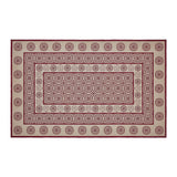 Medallion Burgundy Tan Jacquard Indoor/Outdoor Rug Collection - Rectangle-Lange General Store