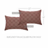 Medallion Burgundy Tan Jacquard Pillow 14x22