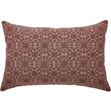 Medallion Burgundy Tan Jacquard Pillow 14x22