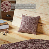 Medallion Burgundy Tan Jacquard Pillow 9x9