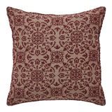 Medallion Burgundy Tan Jacquard Pillow 9x9