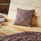 Medallion Burgundy Tan Jacquard Pillow 9x9
