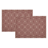 Medallion Burgundy Tan Jacquard Placemat Set of 2-Lange General Store