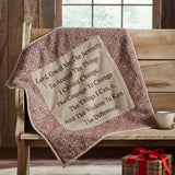 Medallion Burgundy Tan Jacquard Quilted Lap Throw