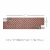 Medallion Burgundy Tan Jacquard Table Runners-Lange General Store