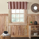 Medallion Burgundy Tan Jacquard Valance