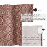 Medallion Burgundy Tan Jacquard Valance