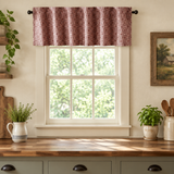 Medallion Burgundy Tan Jacquard Valance lifestyle image