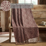 Medallion Burgundy Tan Jacquard Woven Throw-Lange General Store