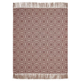 Medallion Burgundy Tan Jacquard Woven Throw-Lange General Store