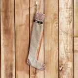 Medallion Burgundy Tan Primitive Stocking