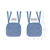 Medium Blue Solid Chambray Weave Chair Pad-Lange General Store