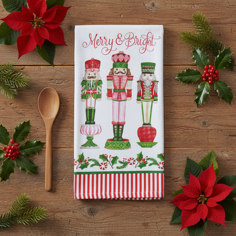 Merry Nutcrackers Merry & Bright Terry Towel