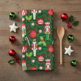 Merry Nutcrackers Ornaments Terry Towel