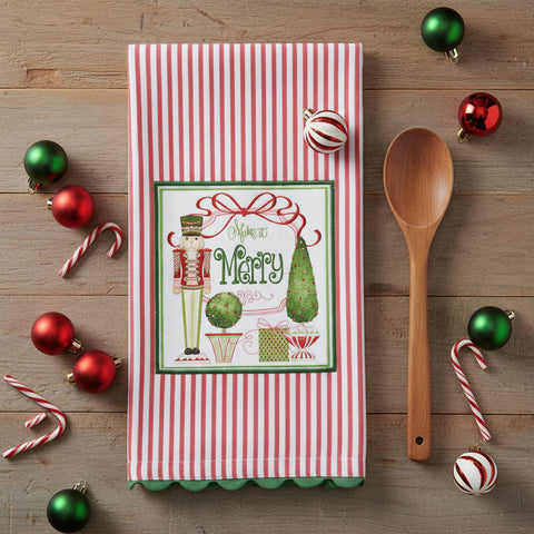 Merry Nutcrackers Tea Towel