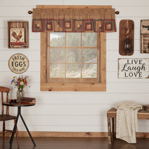 Millbury Block Border Valance-Lange General Store