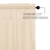 Muslin Ruffled Unbleached Natural Swag Curtains