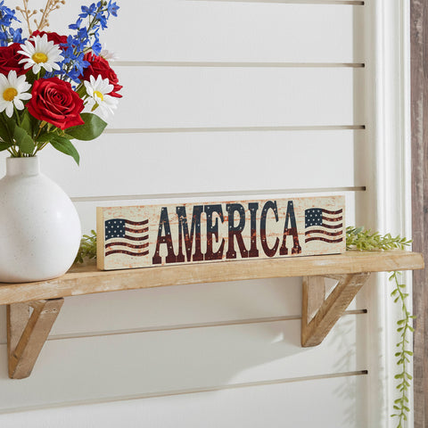 My Country AMERICA Two Flags Sign-Lange General Store