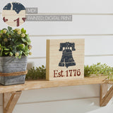 My Country Blue Liberty Bell Est 1776 Block Sign-Lange General Store