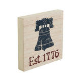 My Country Blue Liberty Bell Est 1776 Block Sign-Lange General Store