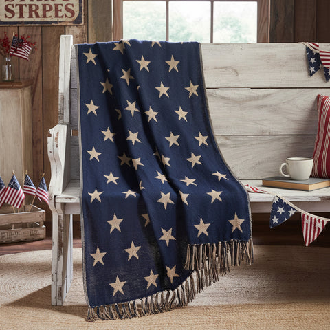 My Country Jacquard Stars Woven Throw-Lange General Store