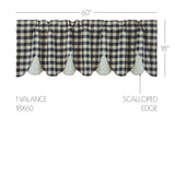 My Country Navy & Khaki Layered Valance-Lange General Store