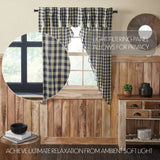 My Country Navy & Khaki Prairie Curtains-Lange General Store
