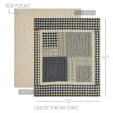 My Country Navy & Khaki Quilted Throw-Lange General Store