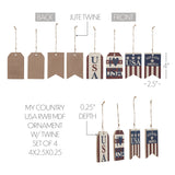 My Country USA Red White Blue Ornament Set of 4-Lange General Store