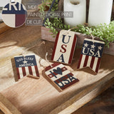 My Country USA Red White Blue Ornament Set of 4-Lange General Store