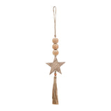 Natural Beads Star & Tassel Ornament-Lange General Store