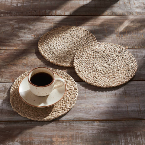 Natural Braided 8" Trivet Set of 3-Lange General Store