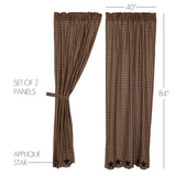 Navy Star Panel Curtains-Lange General Store