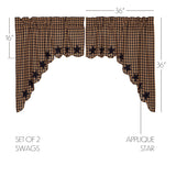 Navy Star Swag Curtains-Lange General Store