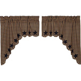 Navy Star Swag Curtains-Lange General Store