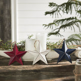 Painted Metal Red White Blue Stars Ornament Set of 3 Colors-Lange General Store