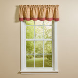 Simmons plaid layered valance lifestyle photo showing full window styling
