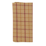 Simmons plaid cloth napkin folded showing 18 by 18 inch size and plaid detail
