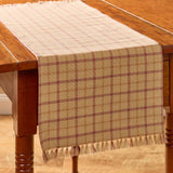 Simmons plaid table runner 13 by 36 inches flat lay showing plaid pattern detail
