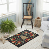 Pineapple & Flowers Hooked Rug-Lange General Store
