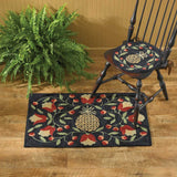Pineapple & Flowers Hooked Rug-Lange General Store