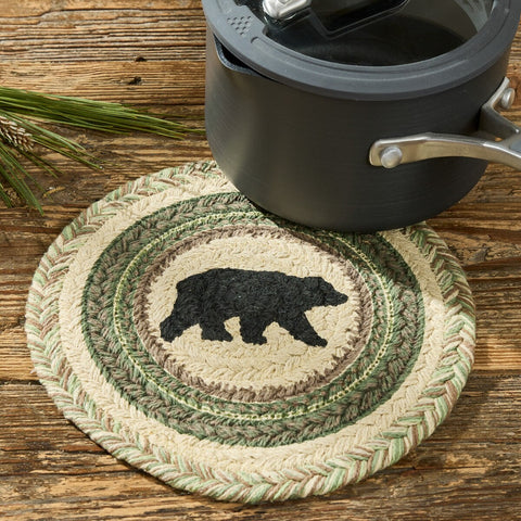 Pineview Lodge Bear Braided Trivet Set of 3-Lange General Store